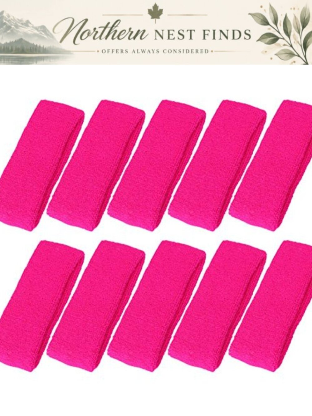 10 Pack Cotton Sports Headbands Sweatband Sweat Wicking for Basketball Gym